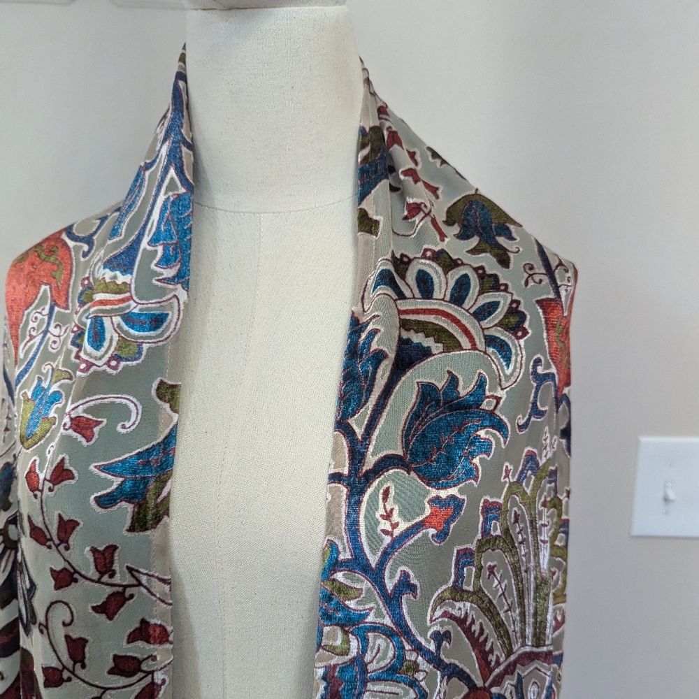 The Pyramid Collection Burnout Velvet Beaded Wrap Shawl - Picture 9 of 11